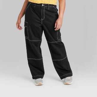 Plus Size Wide-Leg Cargo Jeans