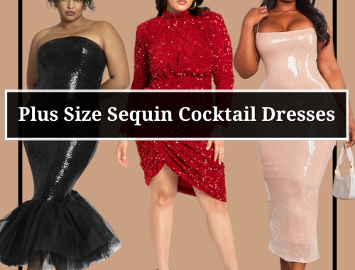 Head Turning Plus Size Sequin Cocktail Dresses