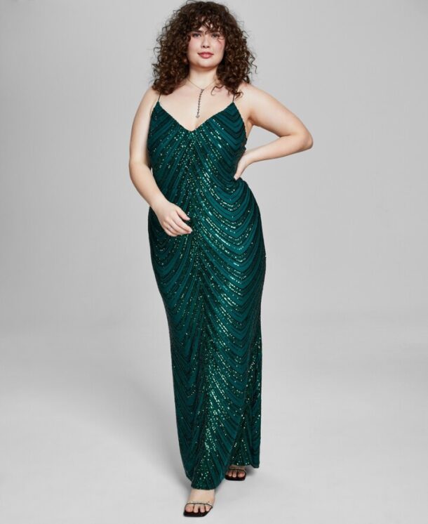 Plus Size Sequin Evening Gown main image 0