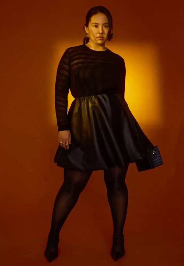 plus size bubble skirts in leather