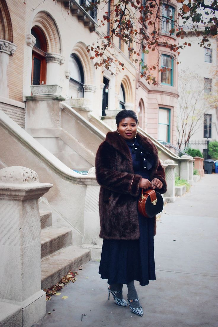 Luxe brown plus size fur coat