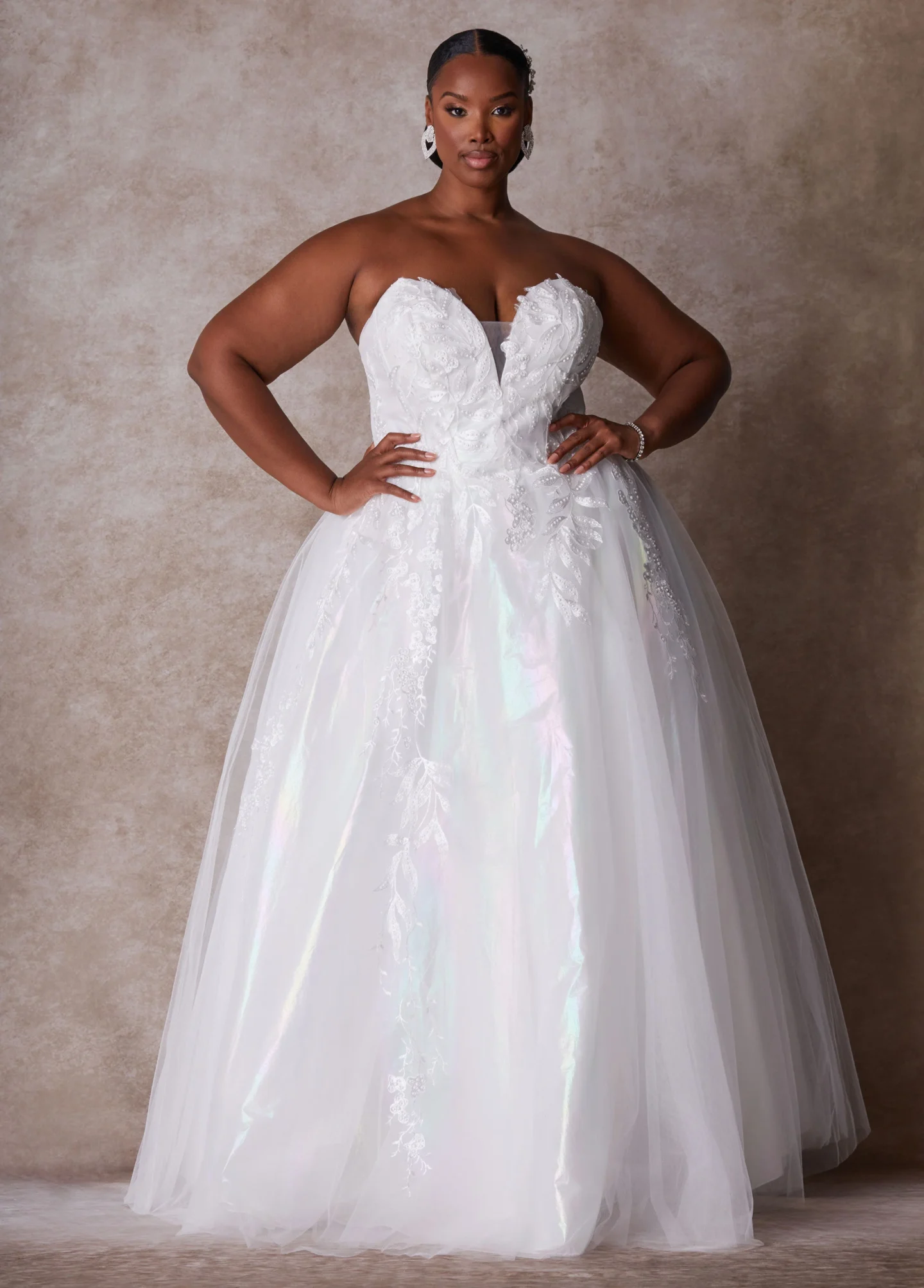 beaded strapless plus size wedding gowns