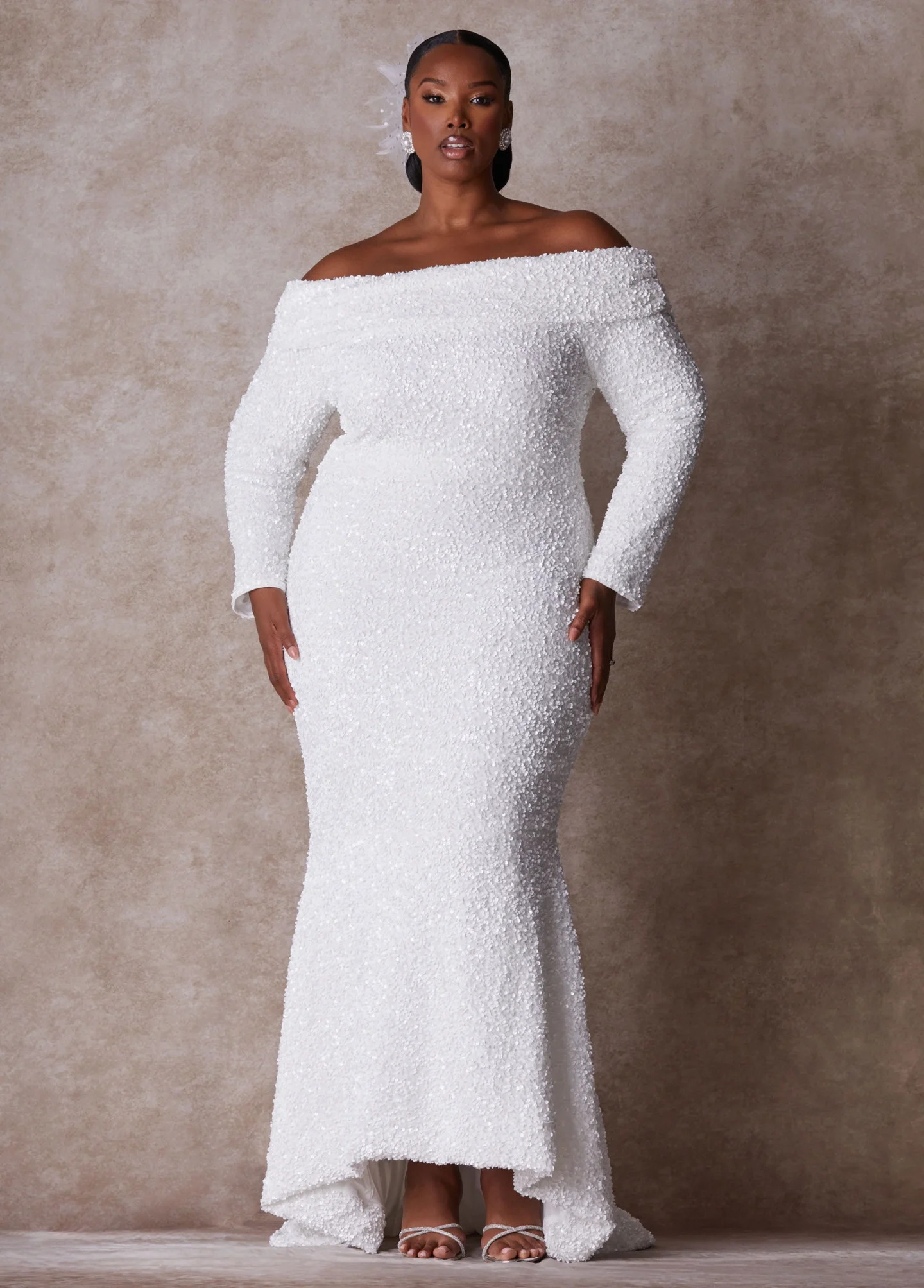 long sleeve plus size wedding gowns